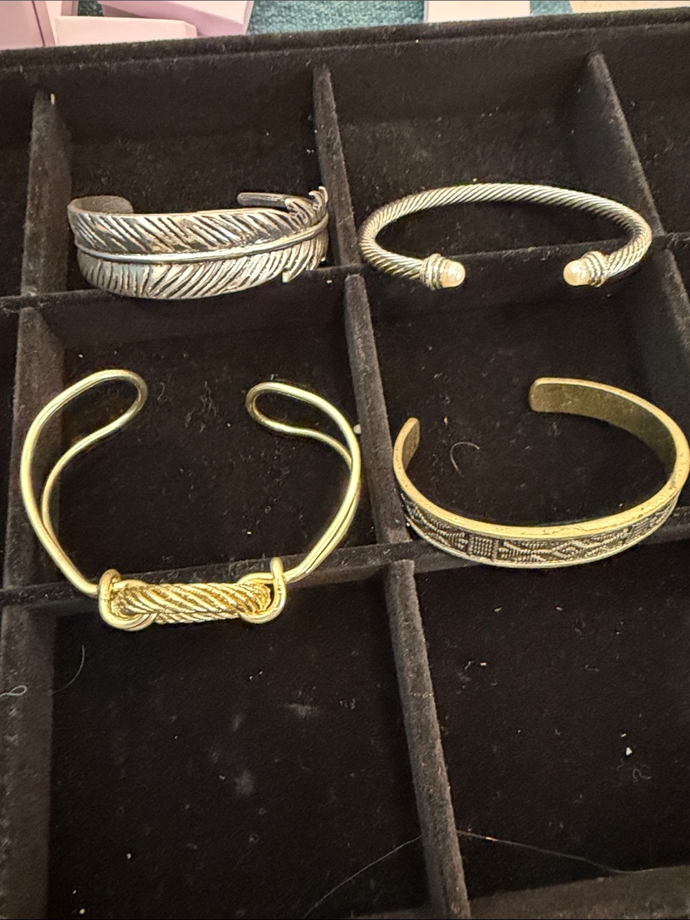 Source Unknown Mixed Metal Cuff Bracelet Set - Gold & Silver Tones